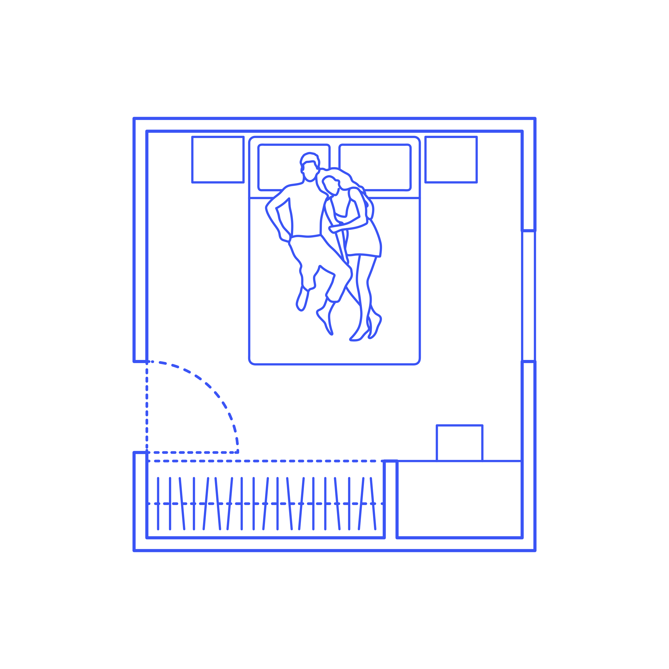 Layouts Bedrooms Queen Bed Simple Line Art Svg Vector Free Vectors